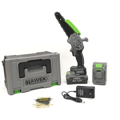 Акумулаторен верижен трион 24V 4AH с 15см шина HAWEK
