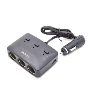 Разклонител за запалка 3-ка + 2 USB