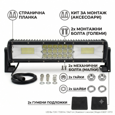 Лед бар 72W 35см 0772