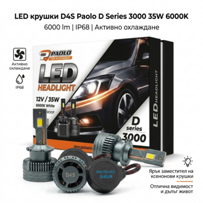 ДИОДНИ КРУШКИ D4S 35W 6000K 2БР К-Т 2601