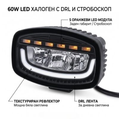 Халоген диоден CM2031W 12-24V 60W