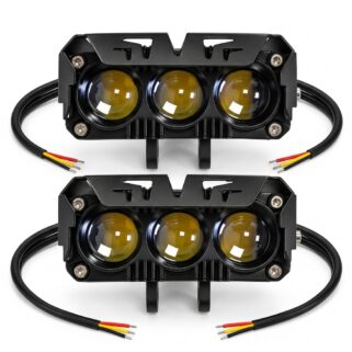 LED халоген за автомобил 12-24V 3LED – бяло/жълто