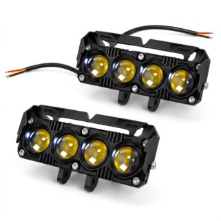 LED халоген за автомобил 12-24V 4LED – бяло/жълто
